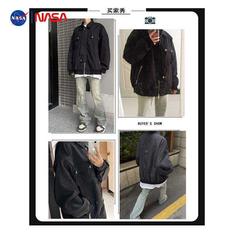 Áo Khoác Bomber Nhiều Túi In Logo NASA Phong Cách Hàn Quốc Thời Trang Xuân Thu Cho Nam Và Nữ