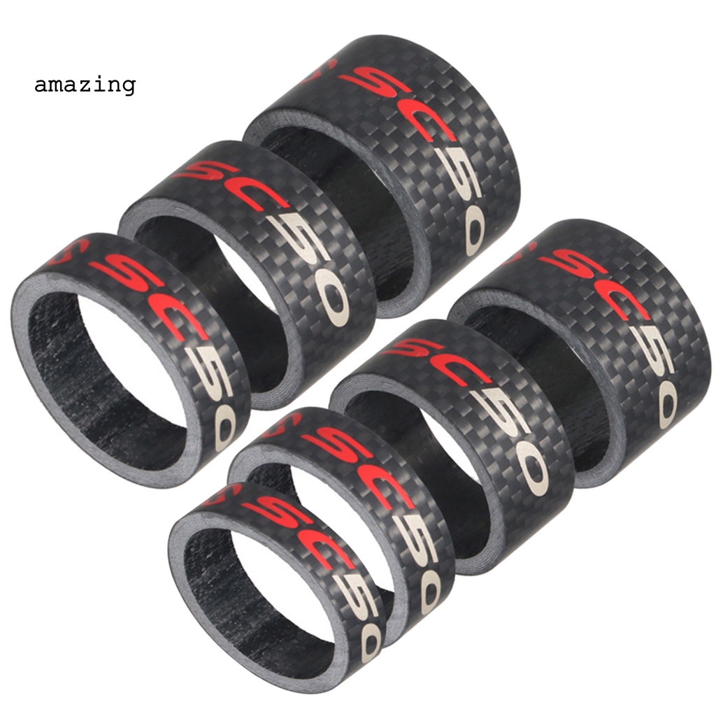 Set 3 / 4 Vòng Đệm Phuộc Trước Bằng Sợi Carbon Cho Xe Đạp