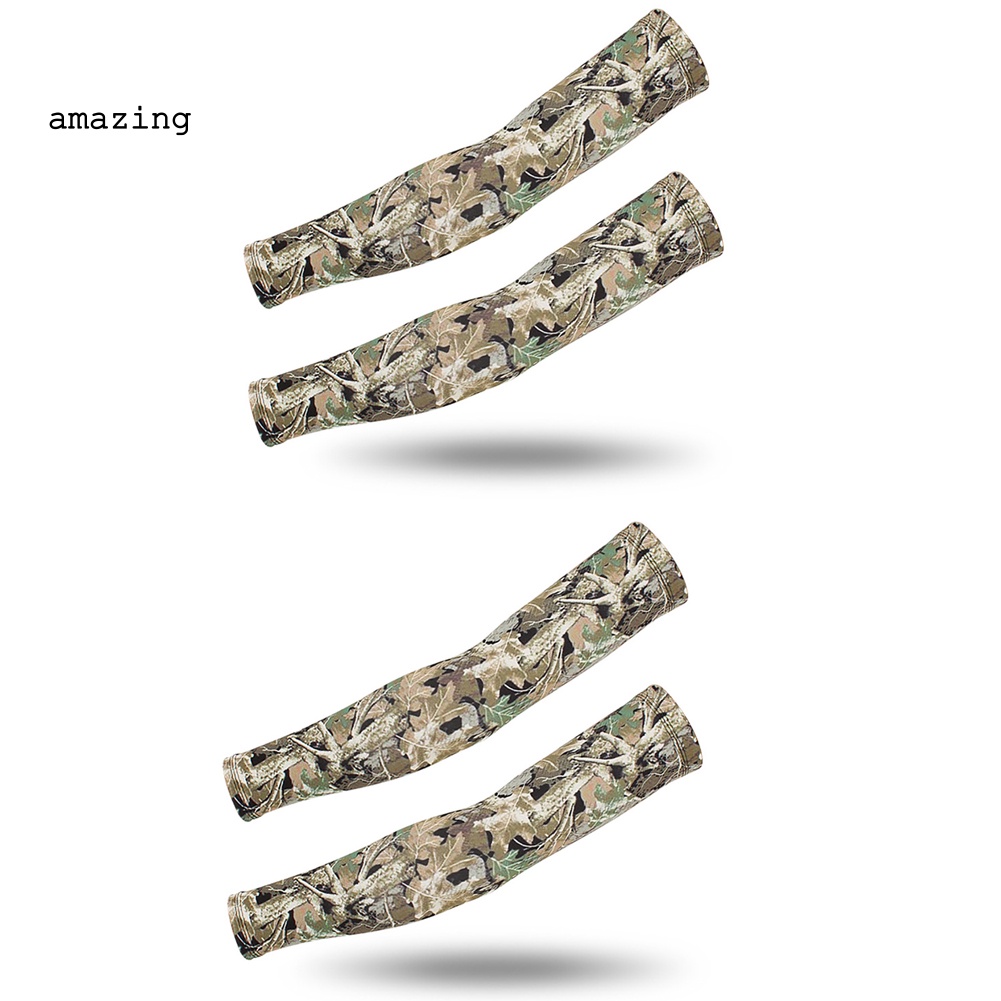 Set 2 Đôi Găng Cánh Tay Thể Thao Chống Tia UV Họa Tiết Rằn Ri Unisex