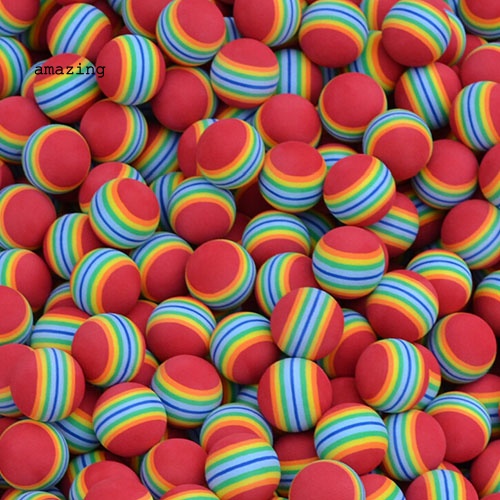 Set 6 Quả Bóng Golf Bằng Xốp Họa Tiết Kẻ Sọc Dùng Luyện Tập Trong Nhà