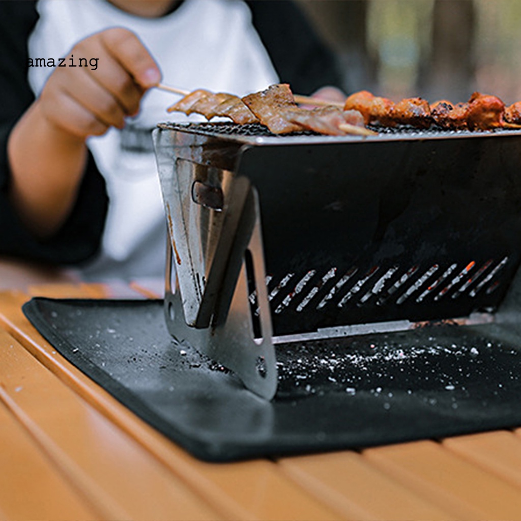 Tấm Vải Silicone Phủ Lò Nướng Bbq Chống Cháy Tiết Kiệm Không Gian