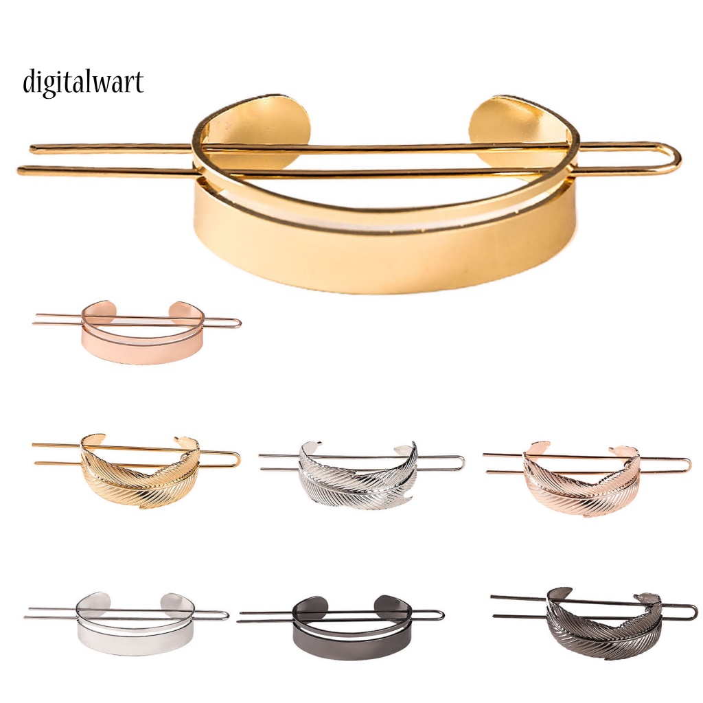 Kỹ Thuật Số| Kẹp Tóc Hình Lông Vũ Tròn Bằng Hợp Kim Chống Trượt