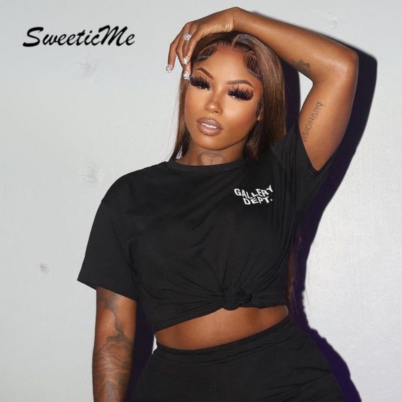 Áo Thun T-shirt Tay Ngắn Cổ Tròn In Chữ Thời Trang Mùa Hè 2023 Dành Cho Nữ