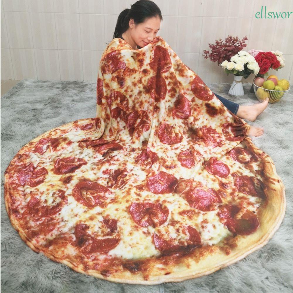 Chăn Flannel Dày Hai Lớp Giữ Ấm Mùa Đông Hình Bánh Pizza Tortilla