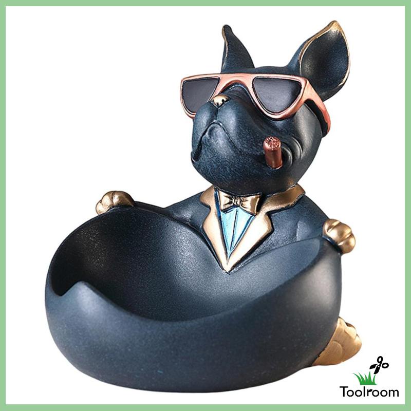 Mô Hình Chú Chó Bằng Nhựa Resin Màu Đen Trang Trí Nhà Cửa / Văn Phòng