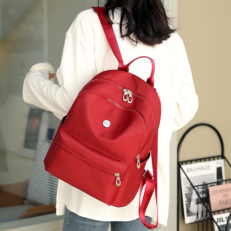 Ba Lô Vải Oxford Màu Trơn Sức Chứa Lớn Dễ Phối Đồ Thời Trang Cho Nữ Scho