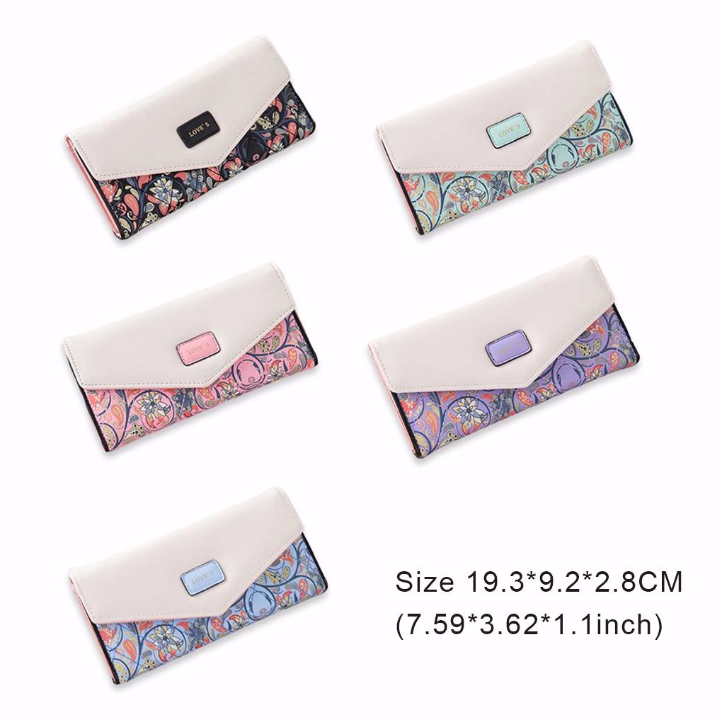 Ví Da PU In Hoa Đựng Tiền, Thẻ, Điện Thoại Cho Nữ