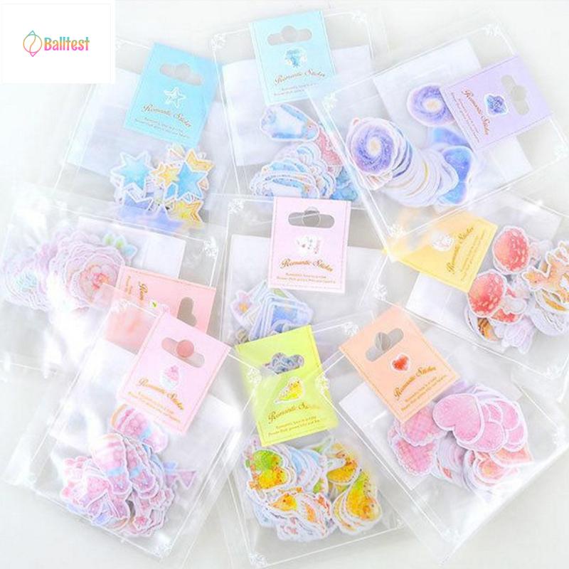 💜Bộ 60 Miếng Dán Hình Động Vật Hoạt Hình Nhật Bản Dùng Trang Trí Sổ Tay / Nhật Ký Diy