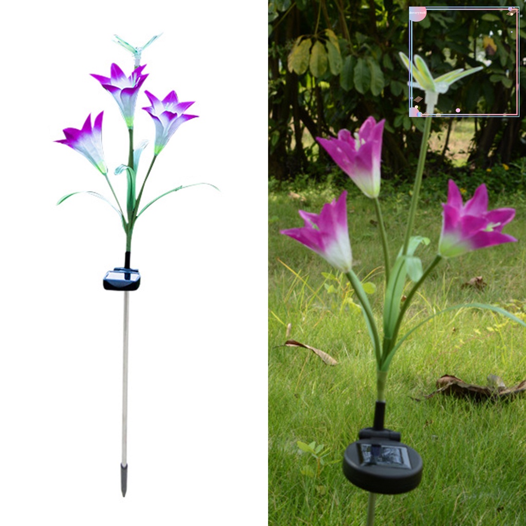 Set 2 Đèn Cỏ Giả Lụa Nhiều Màu Sử Dụng Năng Lượng Mặt Trời