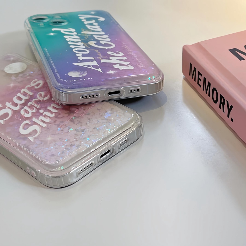 Ốp Điện Thoại TPU Mềm Trong Suốt Phối Kim Tuyến Nước Cho iPhone11 12 13 14PRO MAX