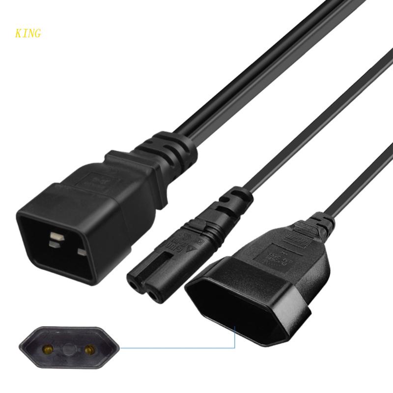 Dây Cáp Chia Đầu Cắm IEC 320 C20 Sang Ổ Cắm C7 + EU4.0mm Dài 1FT / 0.32M