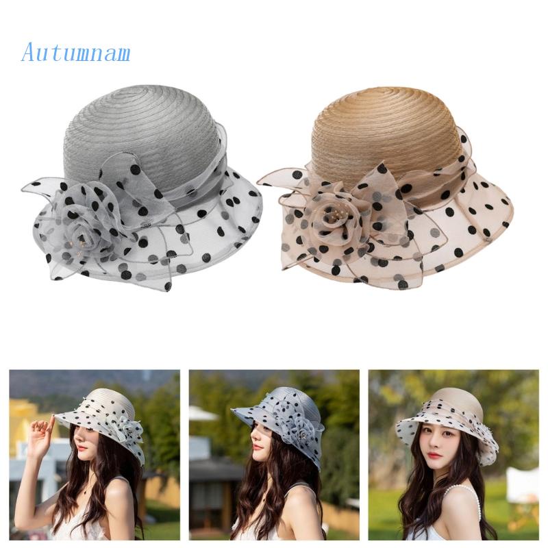 Nón Tai Bèo Rộng Vành Thoáng Khí Họa Tiết Chấm Bi Nhiều Màu Sắc Thời Trang Mùa Hè
