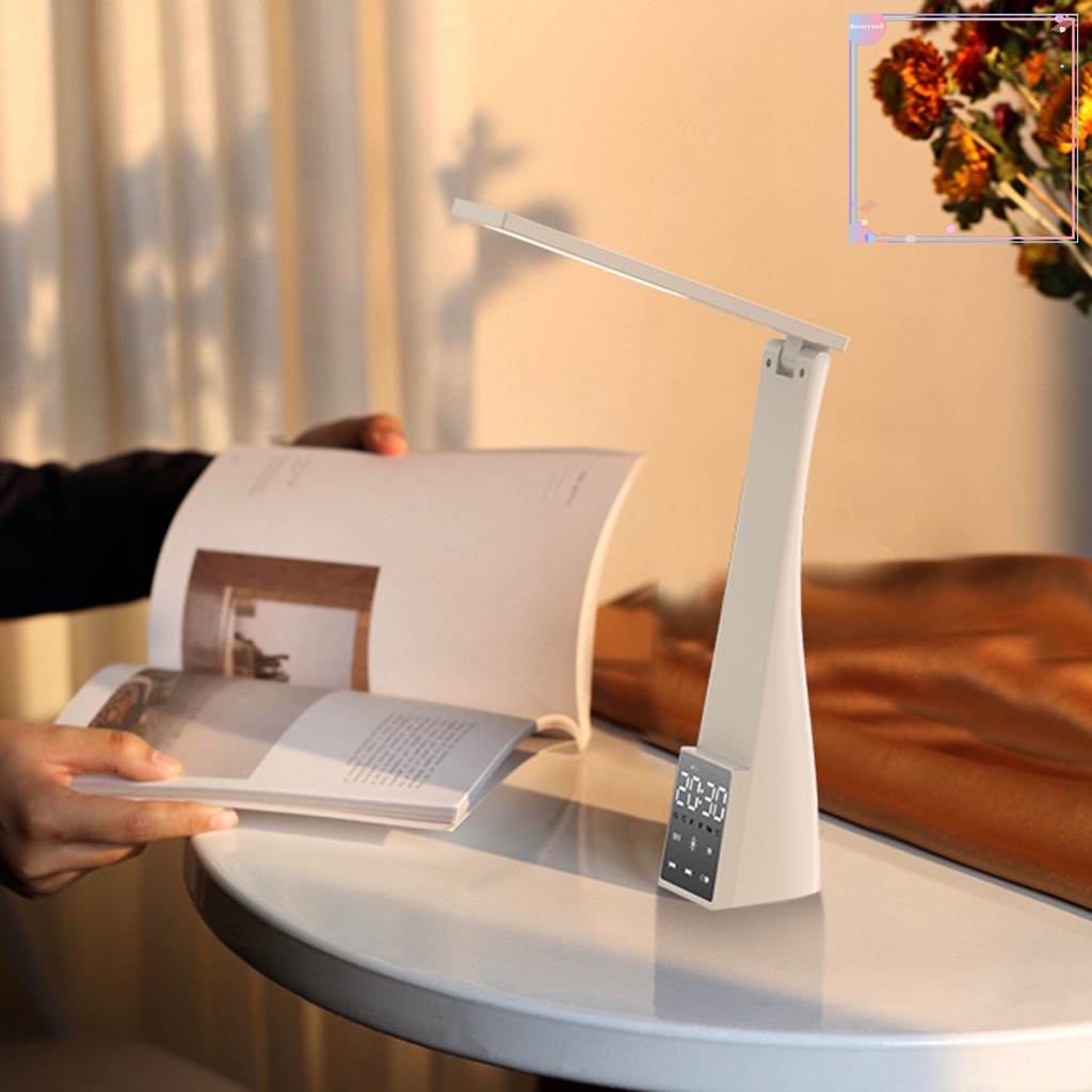 [DDJ] 1 Bộ Đèn LED Để Bàn Độ Sáng Cao Có Thể Điều Chỉnh Nhiệt Độ Không Cần Khoan Kèm Đồng Hồ Báo Thức