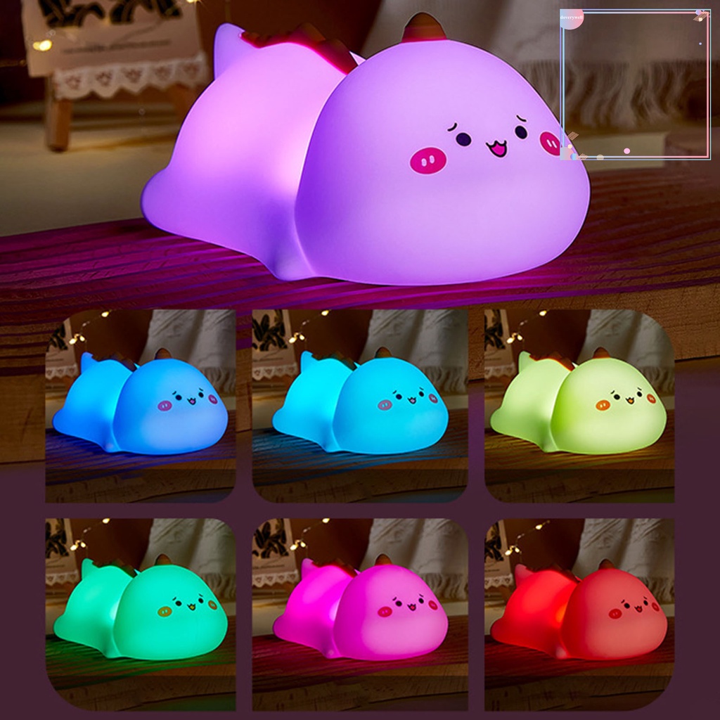 [DDJ] Đèn Ngủ Bảo Vệ Mắt Hình Khủng Long Hoạt Hình Có Thể Sạc Lại Cho Phòng Ngủ