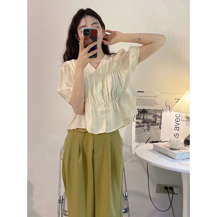 Bộ Trang Phục Hai Mảnh Mùa Hè Phong Cách Hong Kong Ngọt Ngào Cao Cấp Cho Nữ Yujie