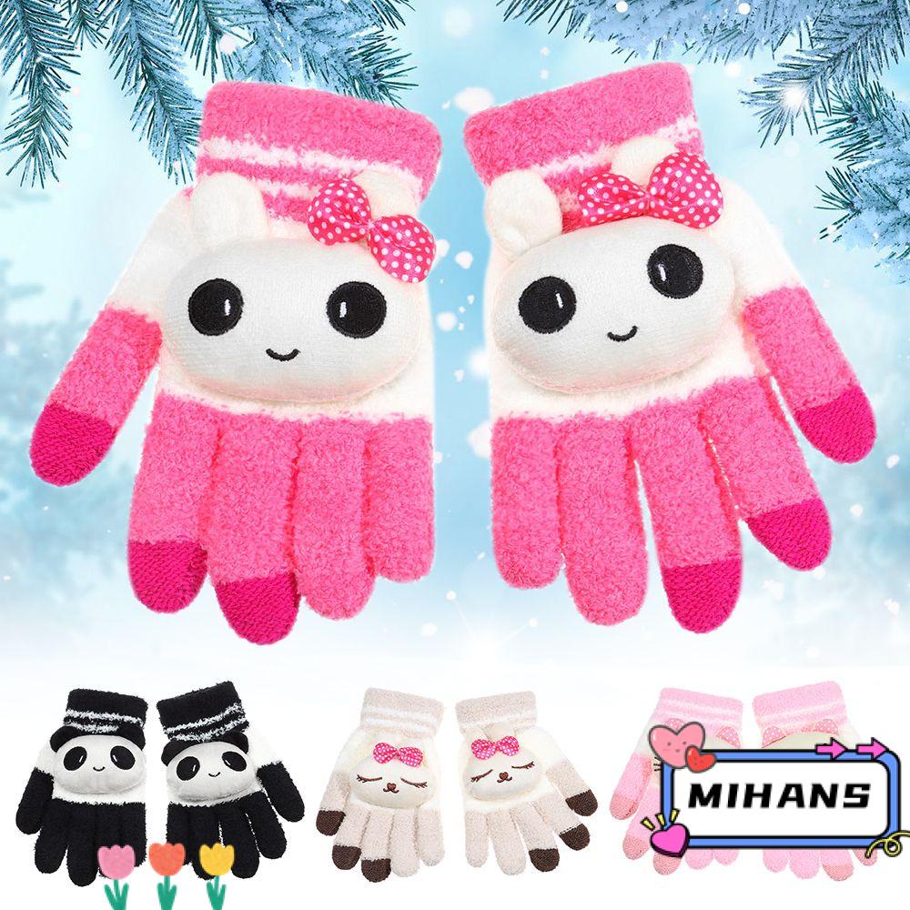 Găng Tay Chất Liệu Nhung Dày Dặn Hoạ Tiết Gấu Hoạt Hình Xinh Xắn Dành Cho