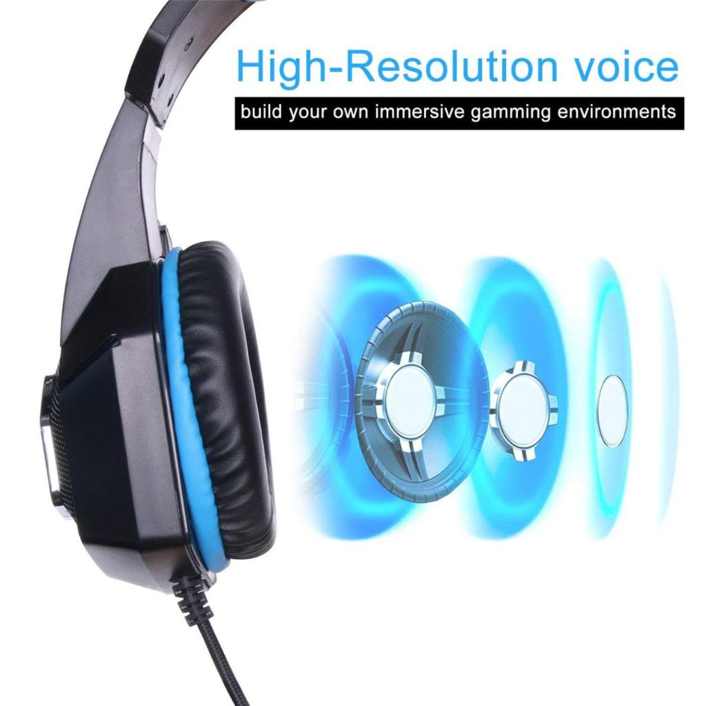 Tai nghe chơi game V1 có Mic cho tai nghe Âm thanh nổi qua tai Bass Loại bỏ tiếng ồn Nút bịt tai bộ nhớ mềm gắn trên đầu