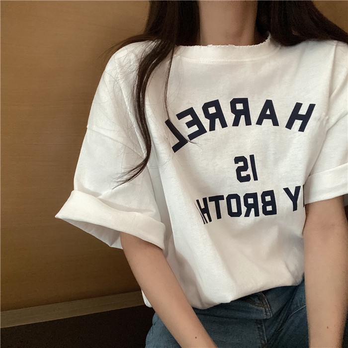 Áo Thun Tay Lỡ Form Rộng Phong Cách Hàn Quốc Dành Cho Nữ