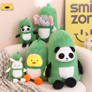 🌈Gấu Bông gấu trúc/gà/thỏ Cosplay khủng long Thú Nhồi Bông Khủng Long Xanh