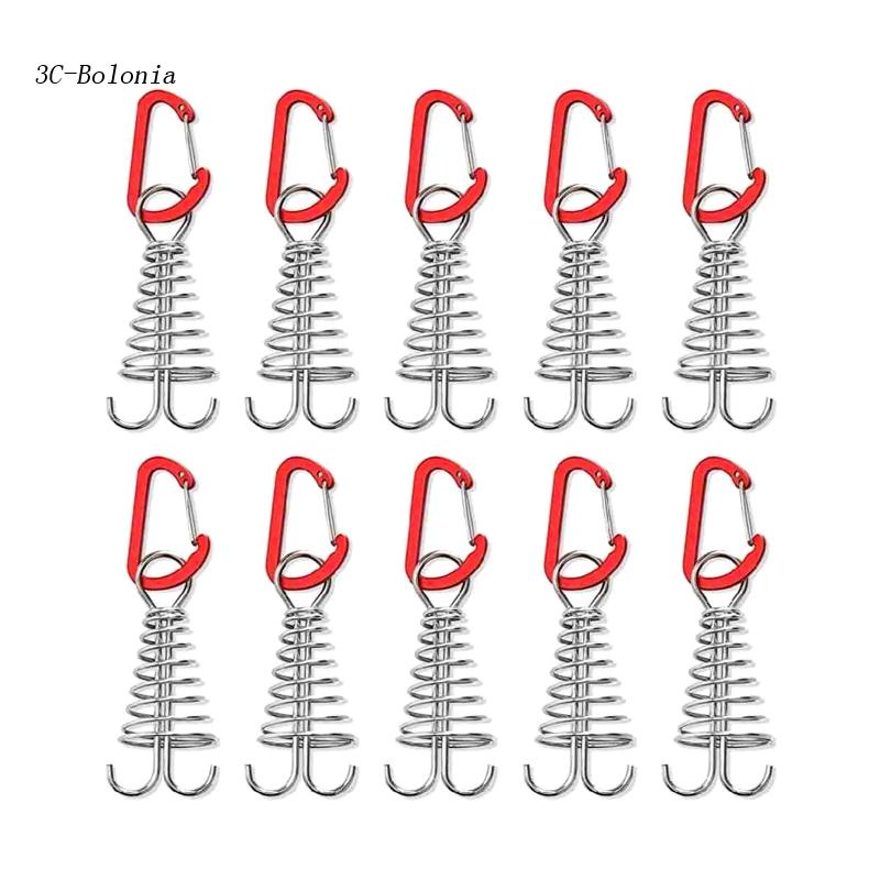 Bộ 10 Cọc Cắm Lều Bằng Thép Không Gỉ Hình Bạch Tuộc Xoắn Ốc