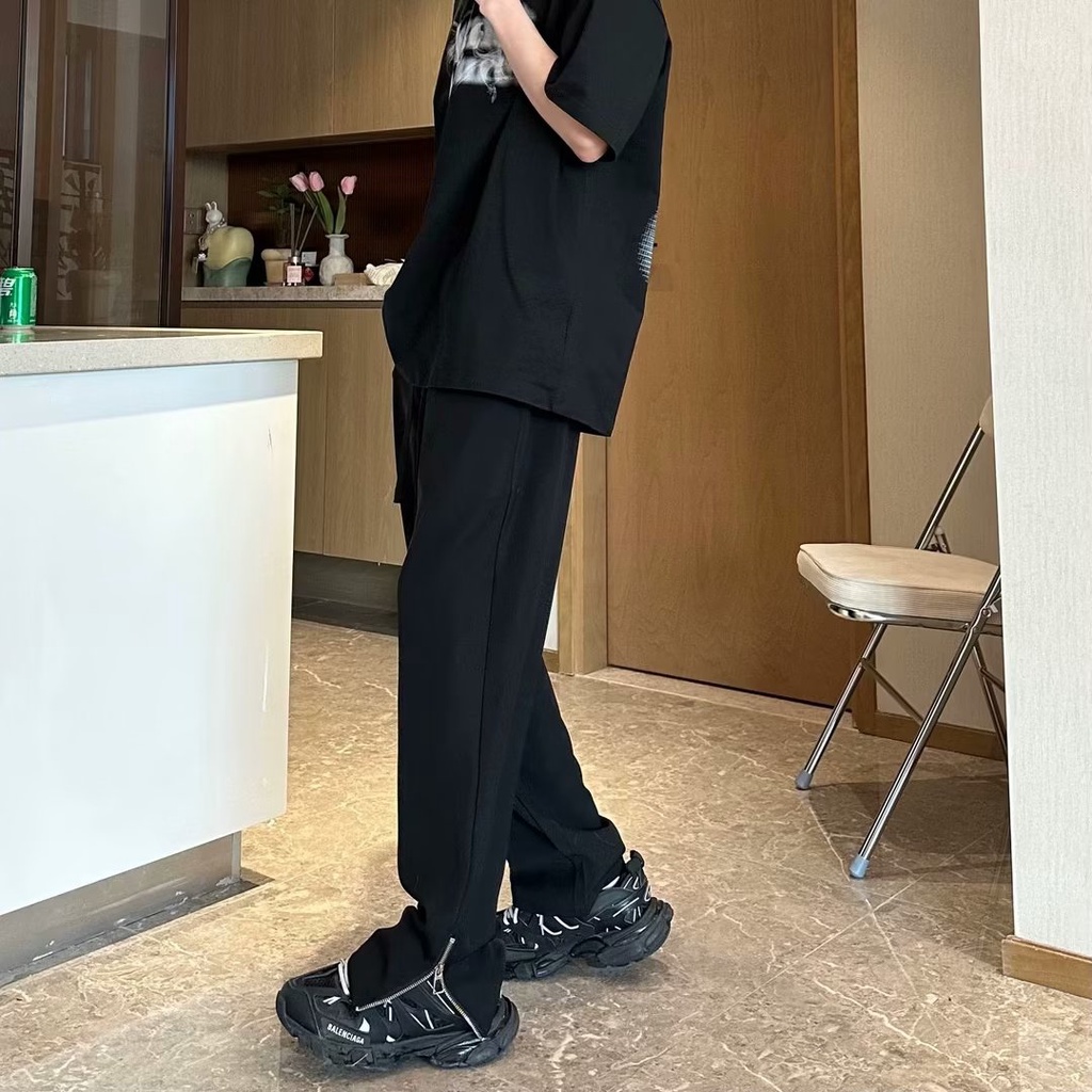 Quần ống rộng Màu Trơn Thời Trang Mùa Hè Mới 2023 Cho Nam