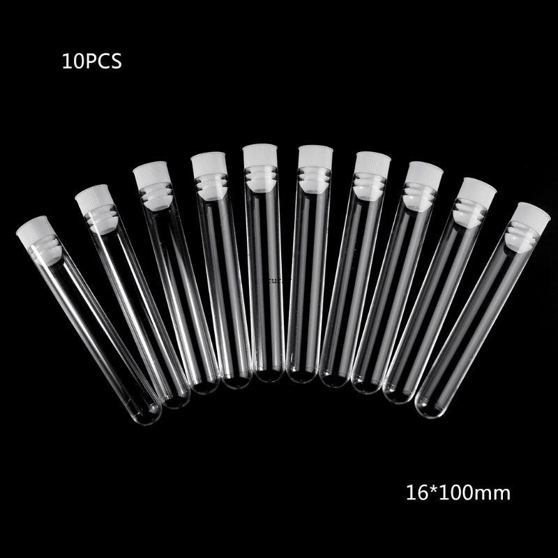 ✿ Set 10 Ống Nghiệm Trong Suốt Có Nắp Tròn