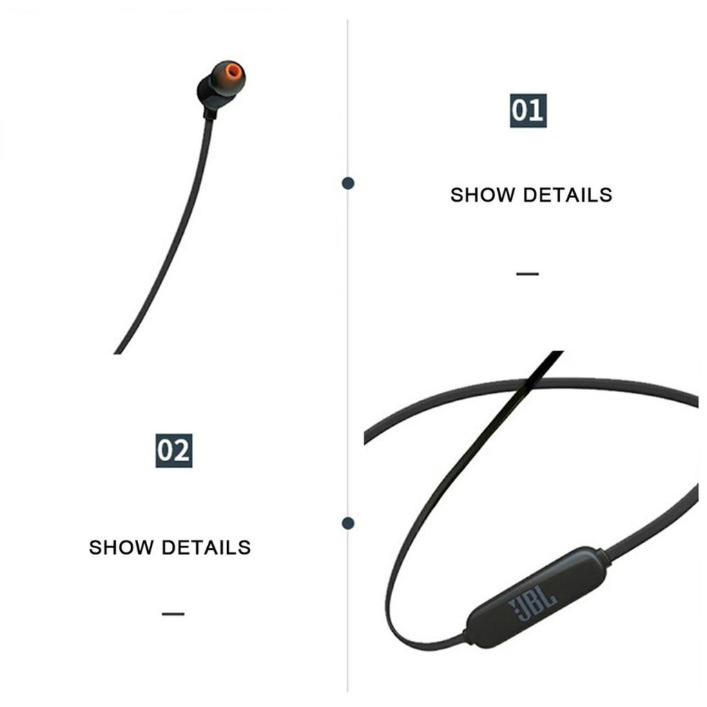 Tai Nghe Nhét Tai JBL Tune T110BT Pure Bass Không Dây In-Ear Tai Nghe Có Mic Thể Thao Lực Hút Nam Châm Tai Nghe
