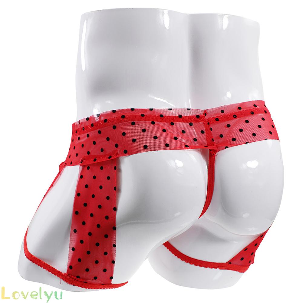 ⭐2023 ⭐Underwear Open Crotch Panties Pouch See-through Sexy Sissy Boxer Brief