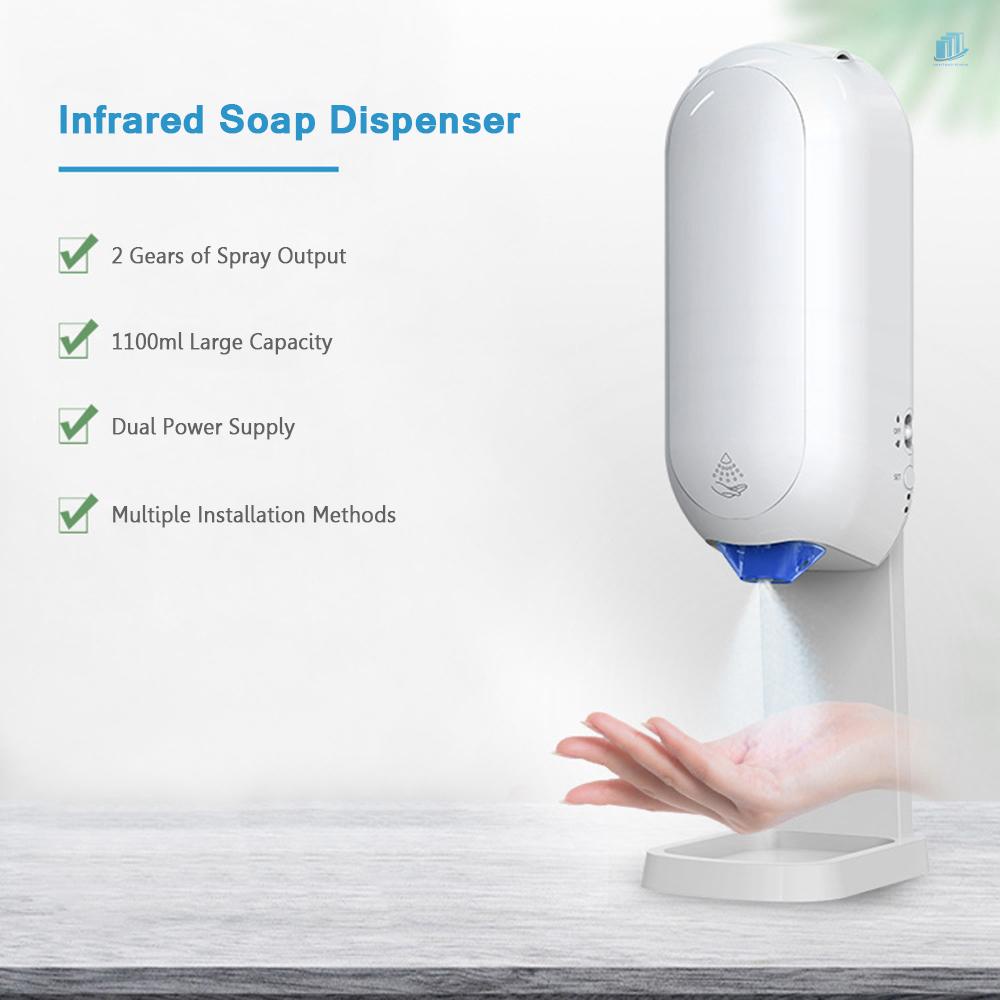 Bình Xịt Xà Phòng Rửa Tay Tự Động Dung Tích 1100ml Gắn Tường Không Tiếp Xúc