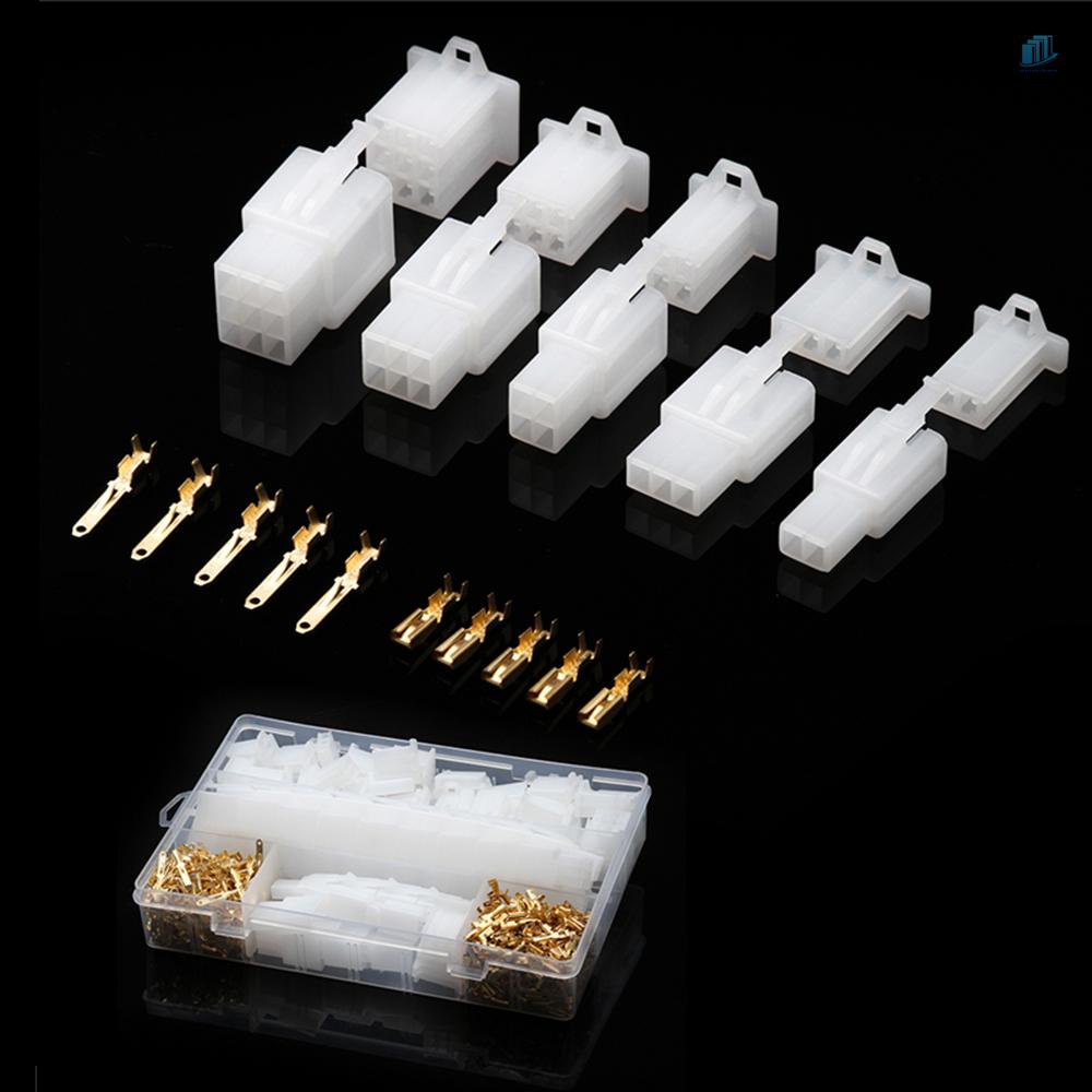 Bộ 580 Đầu Nối Dây Điện 2.8mm 2 3 4 6 9 Pin Kèm Hộp Đựng Cho Xe Hơi Moto 50Sets