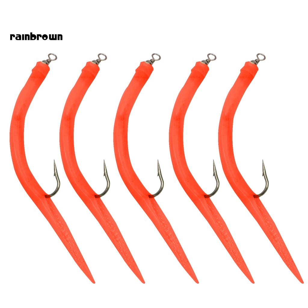 &lt; Rainbrown &gt; Bộ 5 Mồi Câu Giả Tua Rua Đơn Giản Hiệu Quả Cao Cho Hoạt Động Ngoài Trời