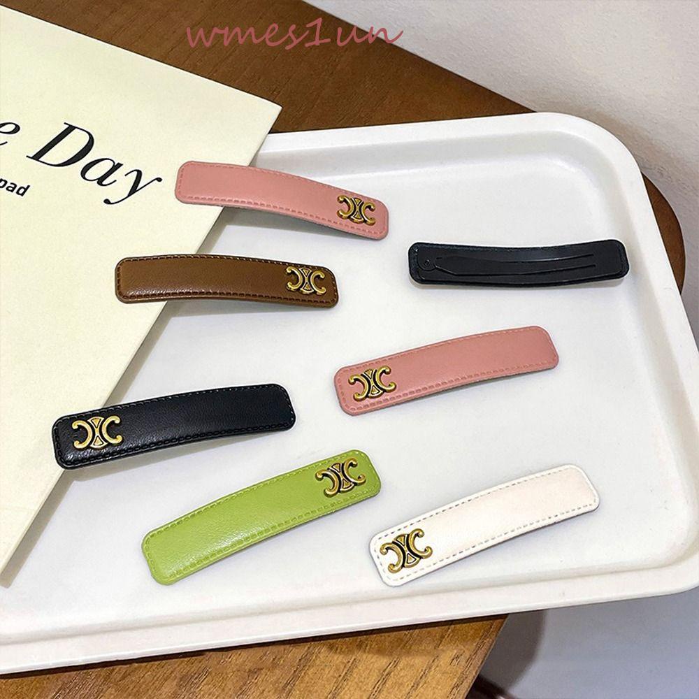 Kẹp Tóc Da PU Hình Chữ C / Chữ C Phong Cách Hàn Quốc Ngọt Ngào WMES15H Cho Nữ