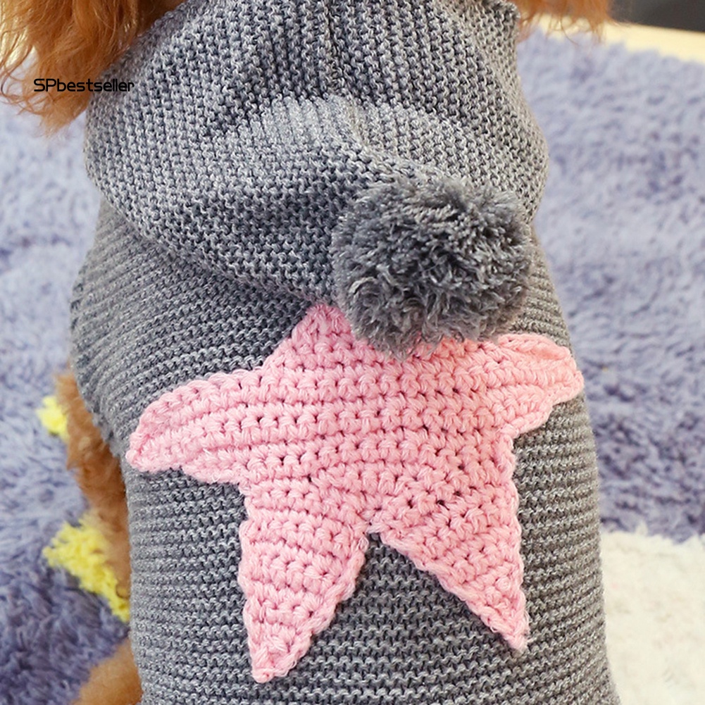 Áo Sweater Dệt Kim Có Mũ Trùm Thời Trang Thu Đông Ấm Áp Cho Thú Cưng