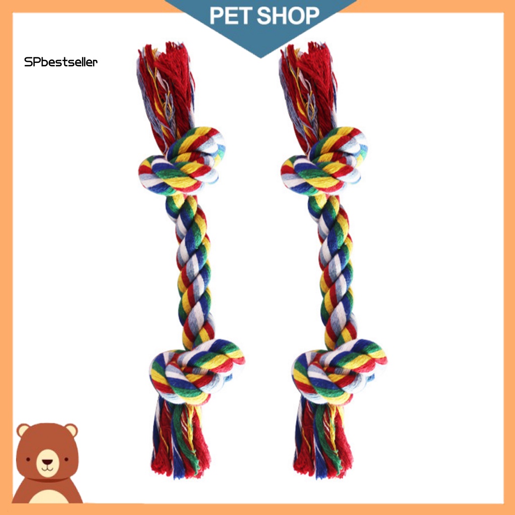 Set 2 Đồ Chơi Dây Thừng Cotton Bện Nhiều Màu Chống Cắn Cho Thú Cưng