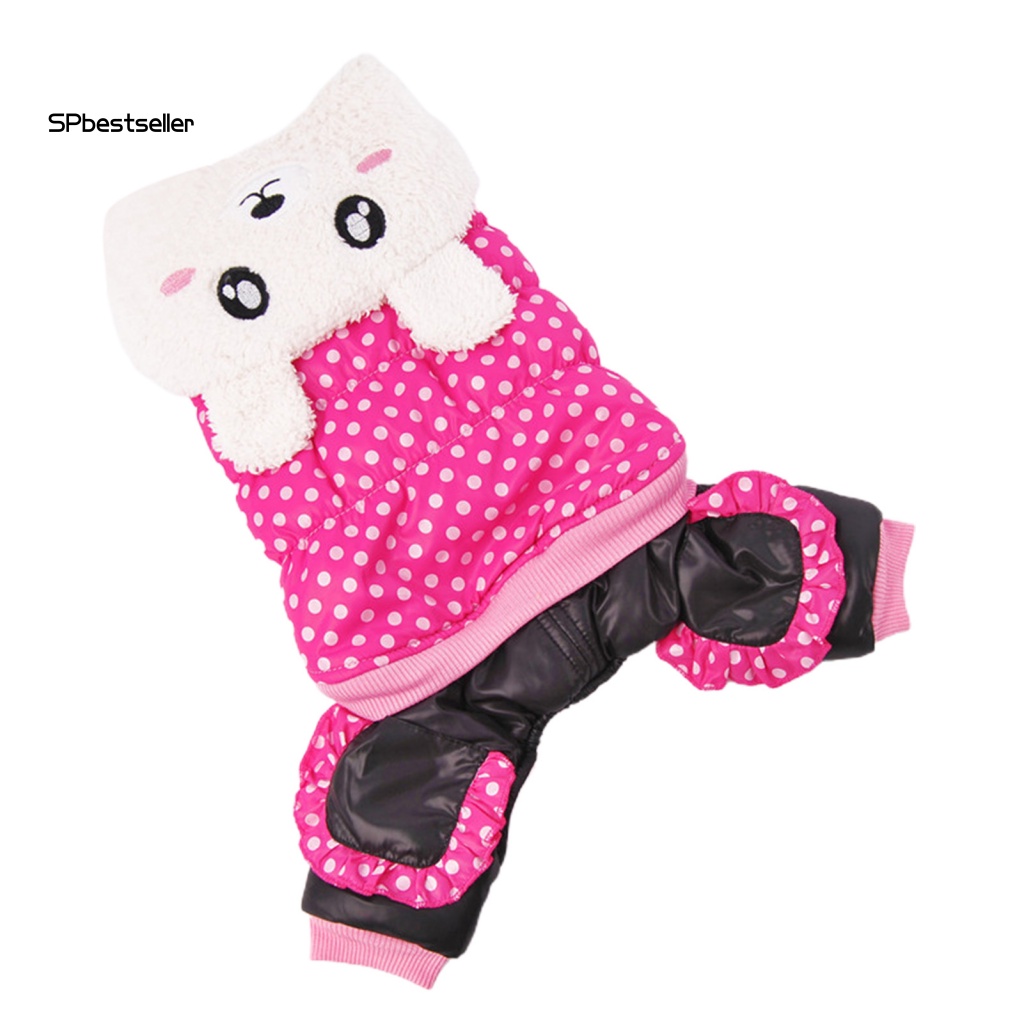 Áo Khoác Họa Tiết Chấm Bi Có Mũ Trùm Xinh Xắn Dành Cho Thú Cưng