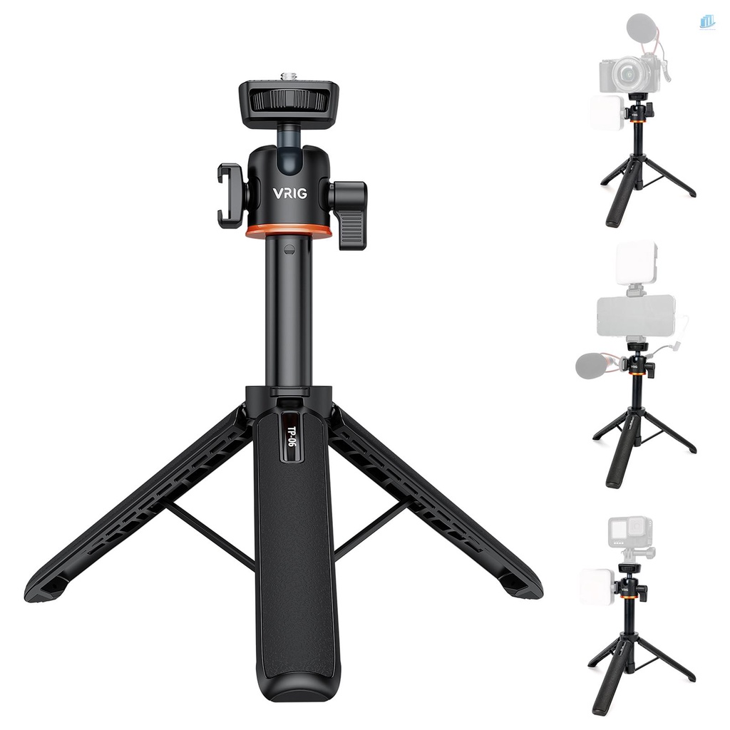 Gậy Selfie Cầm Tay Bằng Hợp Kim Nhôm Với Ốc Vít 1 / 4 Inch Xoay 360 Độ Vrinone VRIG TP-06° Đầu Bi Xoay 55cm / 21.6in Max. Chất Lượng Cao Phụ Kiện Tải Trọng 1.5kg 1.5kg Chất Lượng Cao