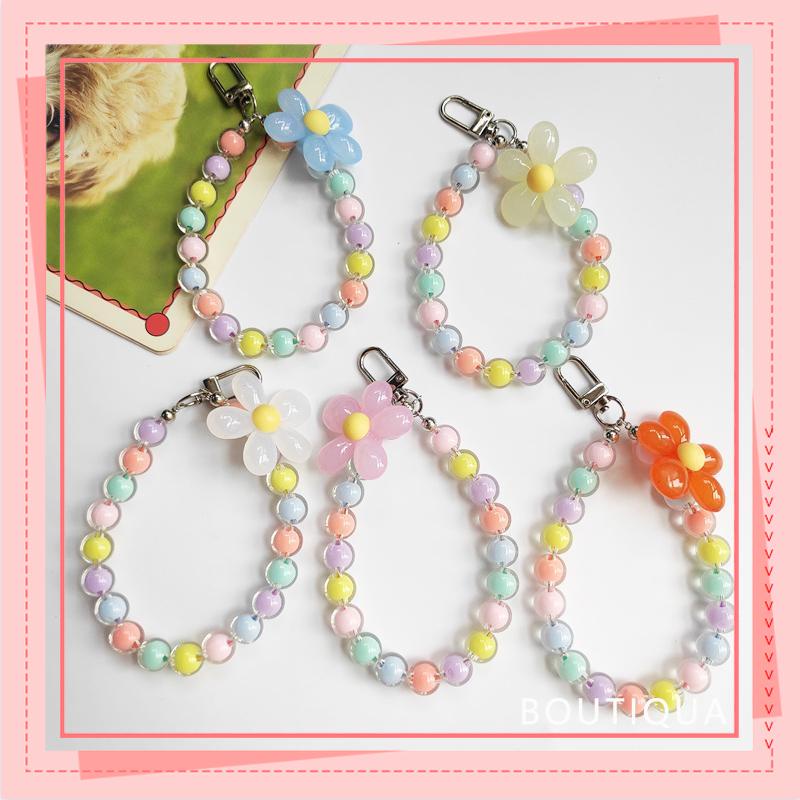 Dễ Thương Dây Đeo Điện Thoại Kết Hạt Pha Lê Nhiều Màu Sắc Thủ Công-BA