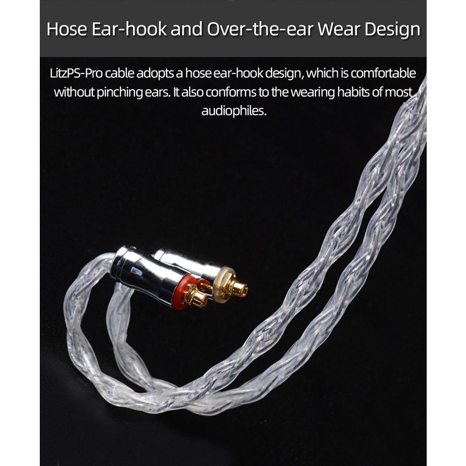 Dây Cáp Tai Nghe LitzPS-Pro 8 Core 4N Litz 3.5mm / 2.5mm / 4.4mm MMCX / NX7 / QDC / 0.78 2Pin Cho CIEM MK3