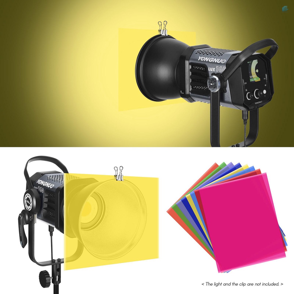 Set 8 Tấm Lọc Bằng Nhựa Trong Suốt 50 * 40cm / 20 * 16in Cho Đèn LED Studio