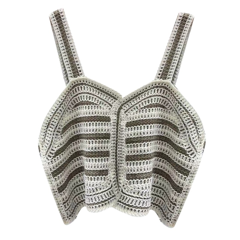 Áo Croptop Dệt Kim Hai Dây Cổ Chữ V Thời Trang Mùa Hè Cho Nữ