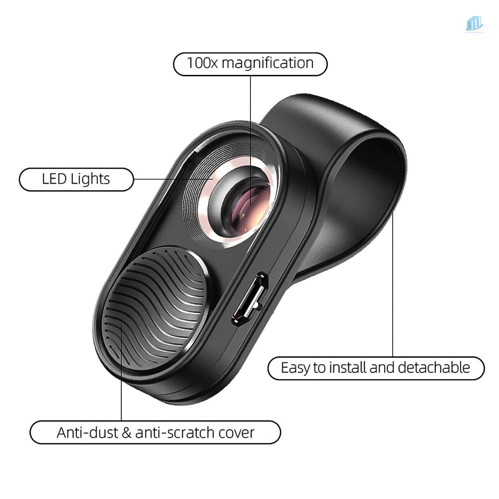Kính Hiển Vi Mini 100X Tích Hợp Đèn LED Và Kẹp Phổ Biến Cho Bảng Mạch Trang Sức / Điện Thoại smartwatchinone APEXEL APL-MS001