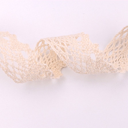 Cuộn Chỉ Cotton Màu Be Thêu Ren 2 Yards Dùng Trang Trí Quần Áo DIY
