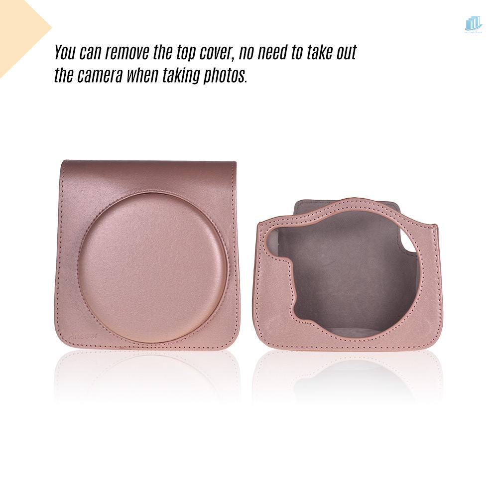 ANDOER Túi Da PU Đựng Máy Ảnh Fujifilm Instax Square SQ6 Kèm Dây Đeo Tùy Chỉnh Tiện Dụng
