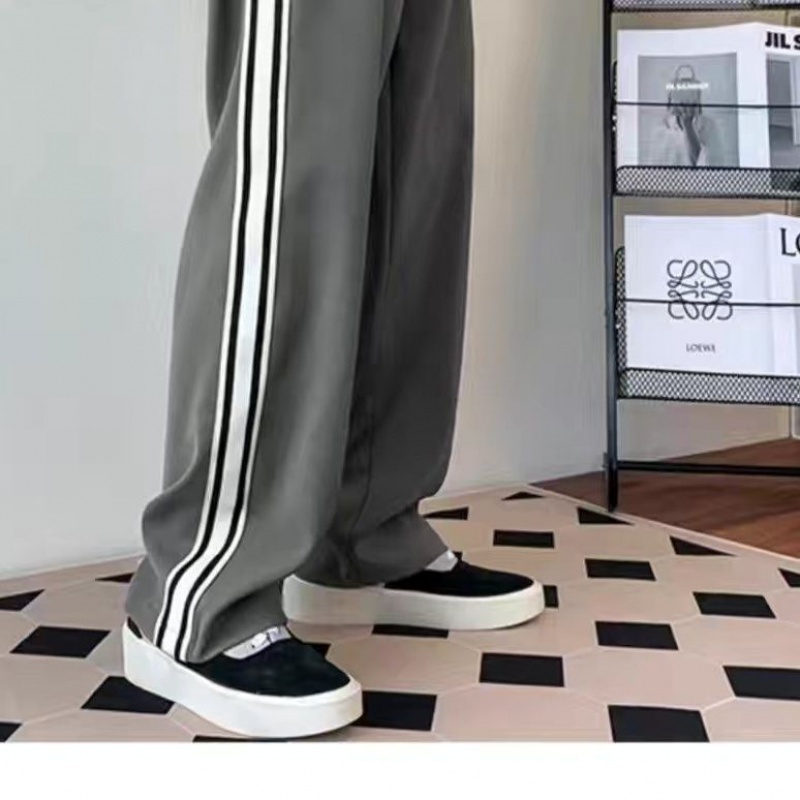 Quần Dài Dáng Suông Ống Rộng Họa Tiết Kẻ Sọc Thời Trang Đường Phố Phương Tây