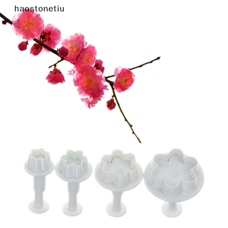 Bộ 4 Khuôn Cắt Bánh Quy Bằng Nhựa Hình Hoa Đào