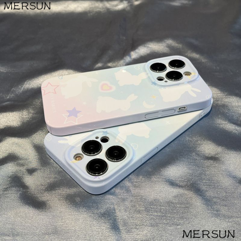 Ốp Điện Thoại Hình Thỏ Màu Gradient Cho Iphone 7Plus Xr / 8 xs14promax / 1113 12 YX84