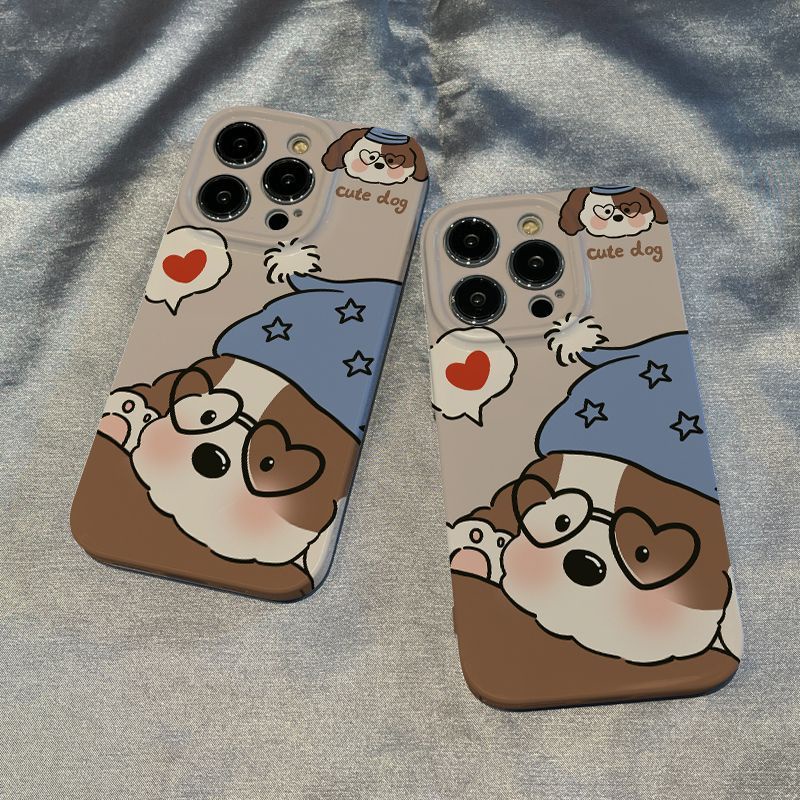 Ốp Điện Thoại Họa Tiết Chú Chó / Trái Tim / Chữ Nightcap plus Dễ Thương Cho Iphone127 11xs Xr 81413