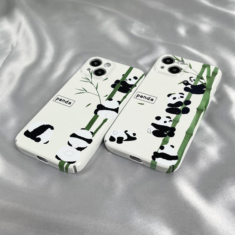 Ốp Điện Thoại Cứng Họa Tiết Gấu Trúc Cho Iphone 13Pro / xs xr 812 14 / 7 11 QVRA