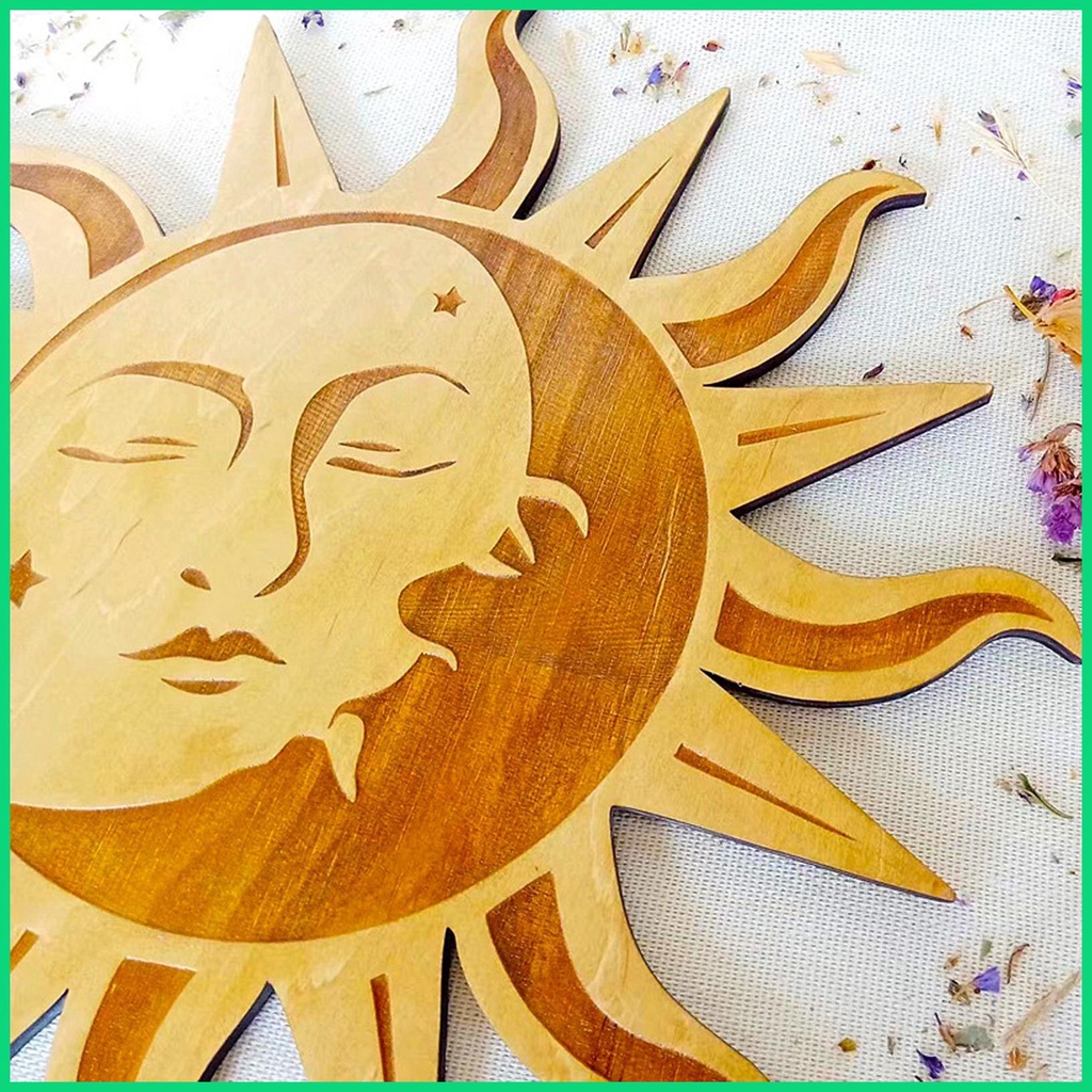 Phụ Kiện Trang Trí Tường Hình Mặt Trời Mặt Trăng Nghệ Thuật DIY