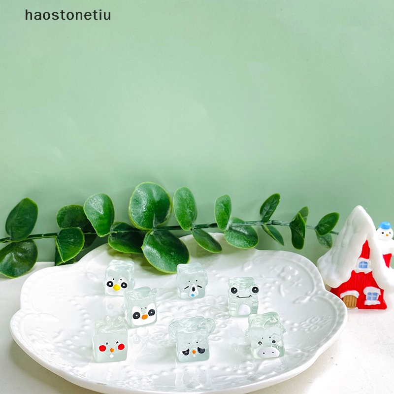 Ha Set 5 Khối Đá Resin Phát Sáng Mini Hình Động Vật / Chuột / Chim Cáo / Chim Cánh